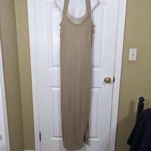 Brochu Walker RARE Layered Linen Tan Sleeveless Sweater Maxi Dress - size S